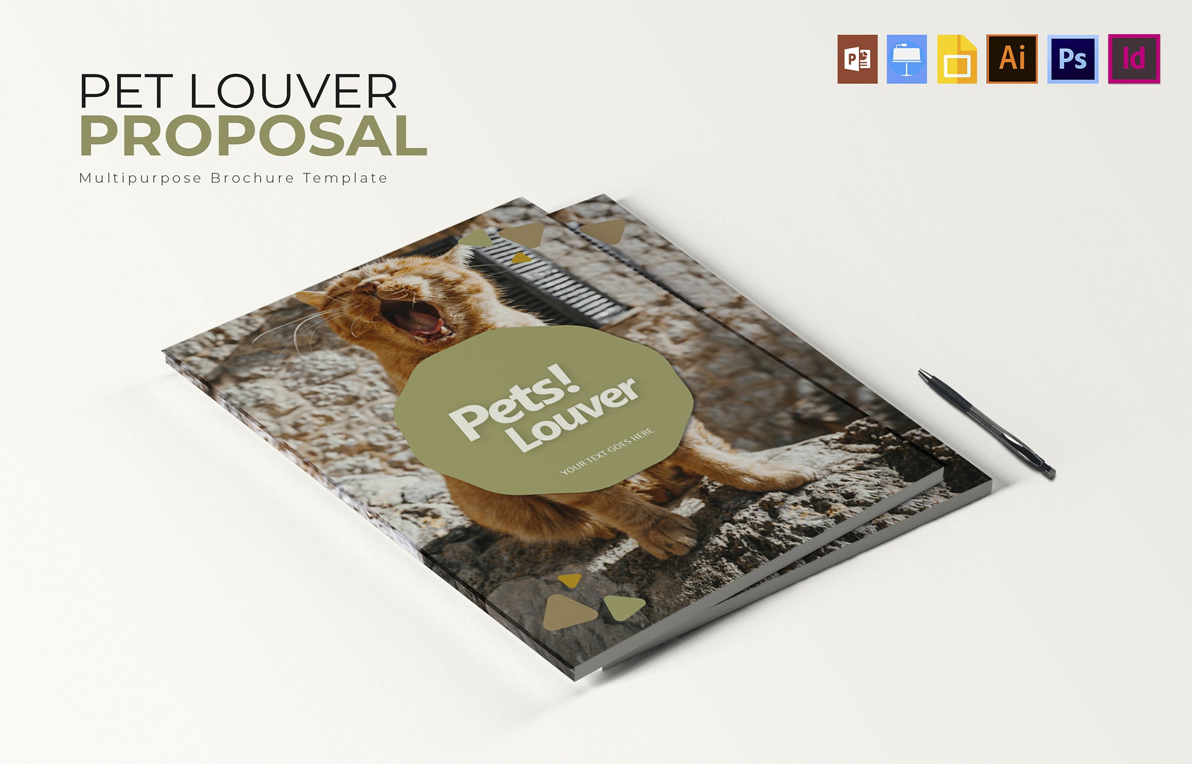 宠物主题宣传画册设计模板 Pets Louver | Brochure Template插图(3)