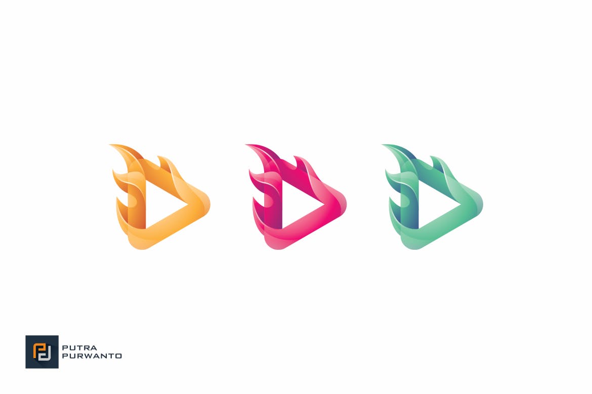 播放器/多媒体品牌Logo设计大洋岛精选模板 Hot Play – Logo Template插图3