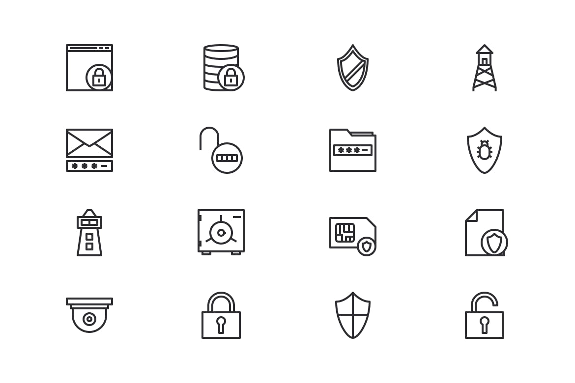 60枚安全主题矢量第一素材精选图标素材 Security Icons (60 Icons)插图(4)