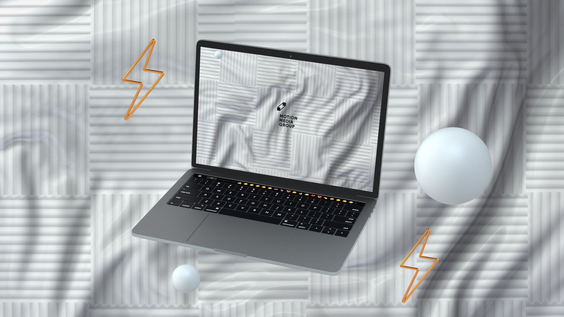 优雅时尚风格3D立体风格笔记本电脑屏幕预览蚂蚁素材精选样机 10 Light Laptop Mockups插图(5)