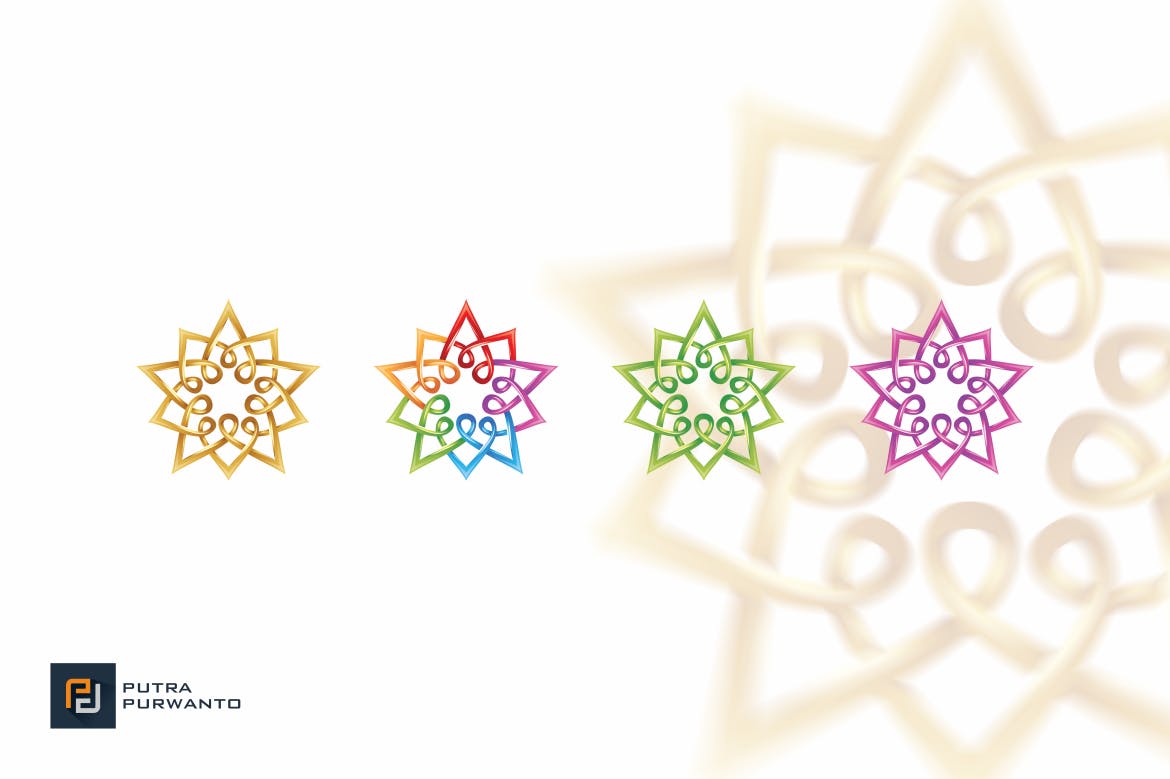 金色花卉几何图形/曼陀罗风格Logo设计第一素材精选模板 Gold Flower / Mandala – Logo Template插图(3)