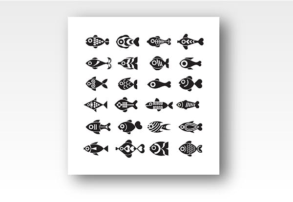 各种鱼类矢量第一素材精选图标素材 Fish vector icon set (3 options)插图(2)