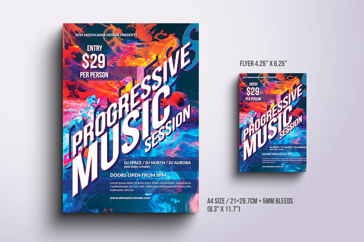 迪斯科音乐舞厅主题活动派对海报PSD素材第一素材精选模板合集v4 Event Party Posters & Flyers Bundle V4插图(6)