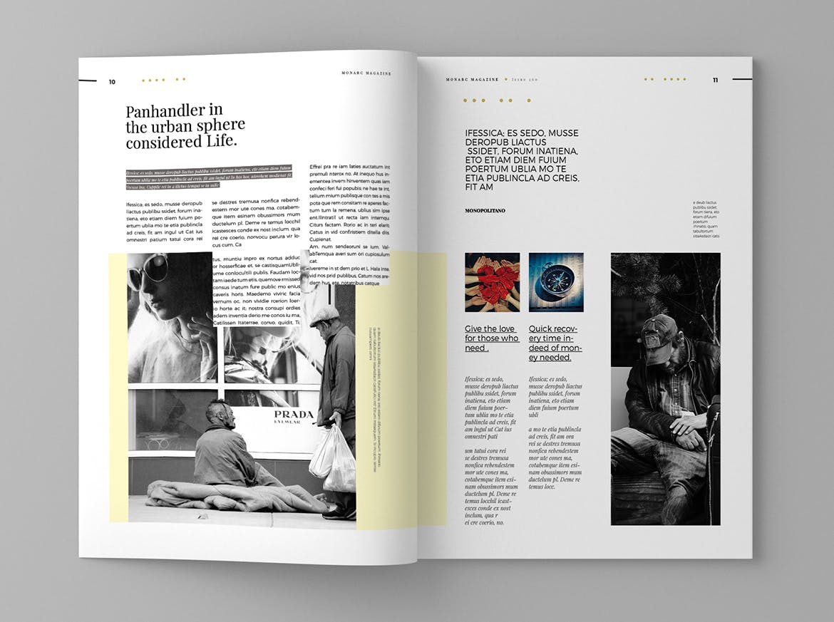 时尚企业蚂蚁素材精选杂志排版设计模板 Monarc – Magazine Template插图(6)