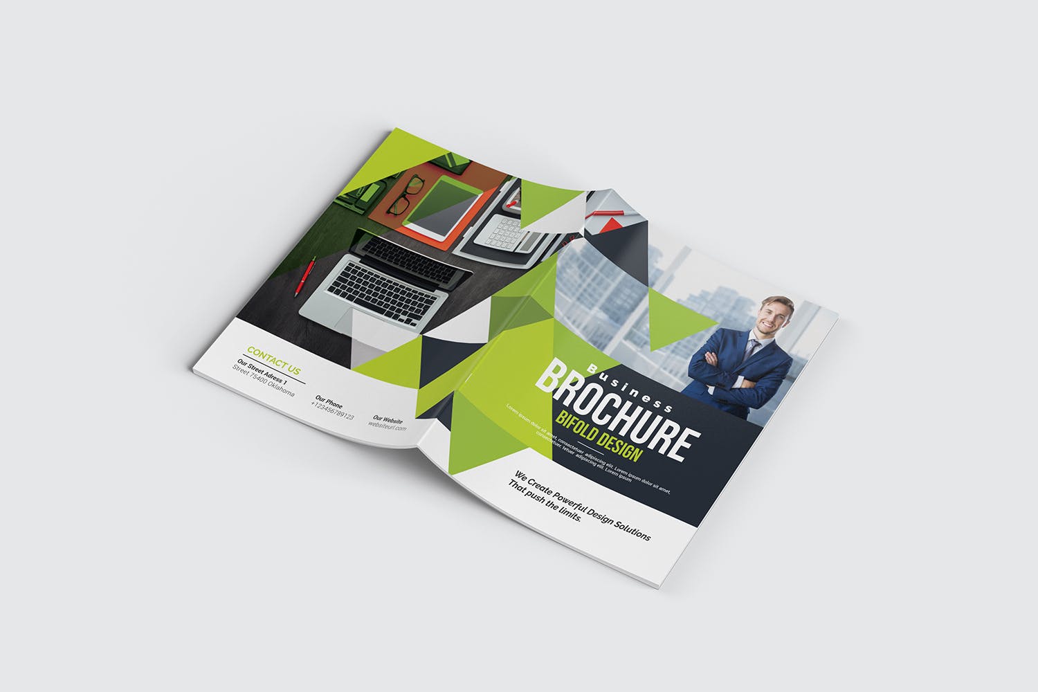 双折页企业宣传册设计模板 Bifold Brochure插图(6)