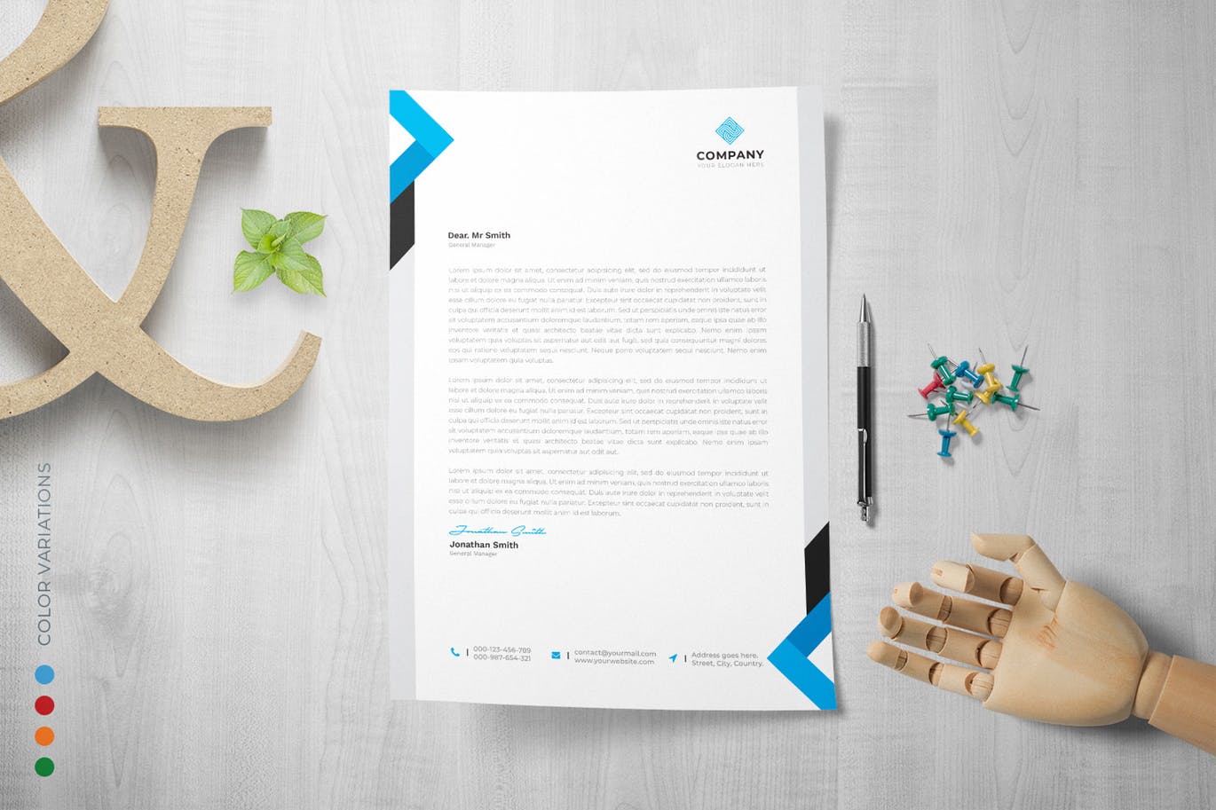 网络科技/技术开发企业信纸排版模板 Letterhead插图
