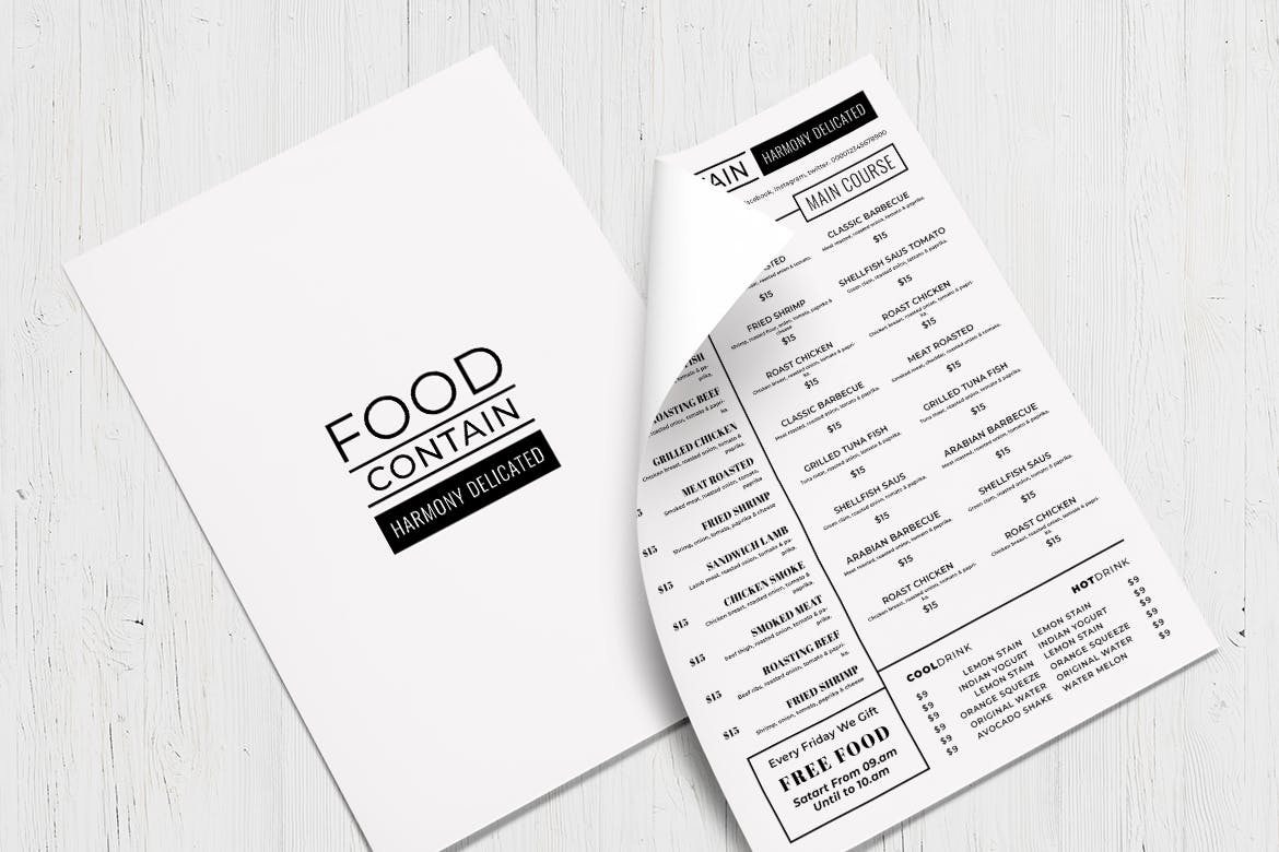 简约风西式餐厅蚂蚁素材精选菜单模板v42 SGM – Food Menu. 42插图(3)