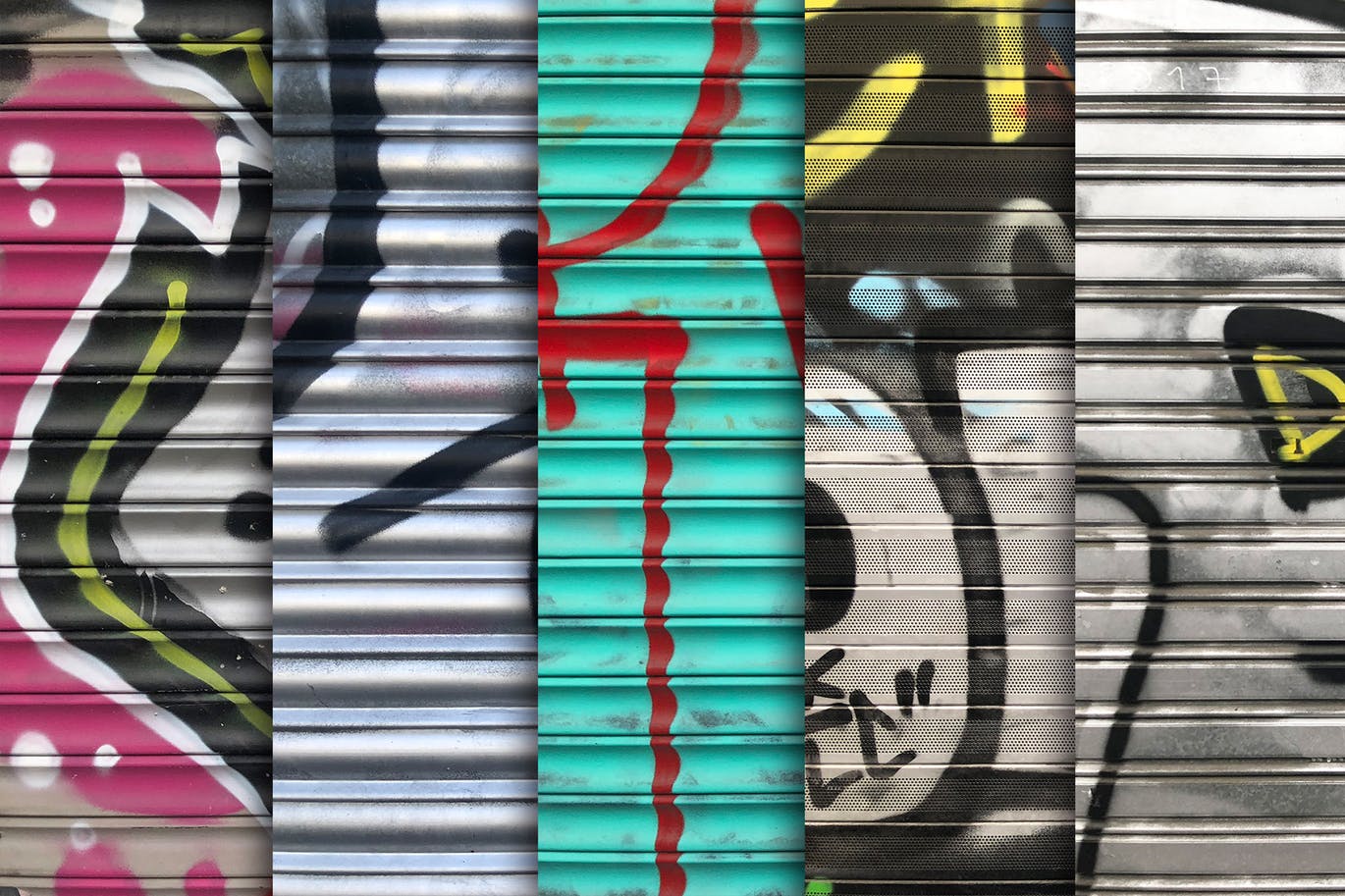 10张欧美风格车库门涂鸦纹理背景图素材 Garage Door Graffiti Textures x10插图1