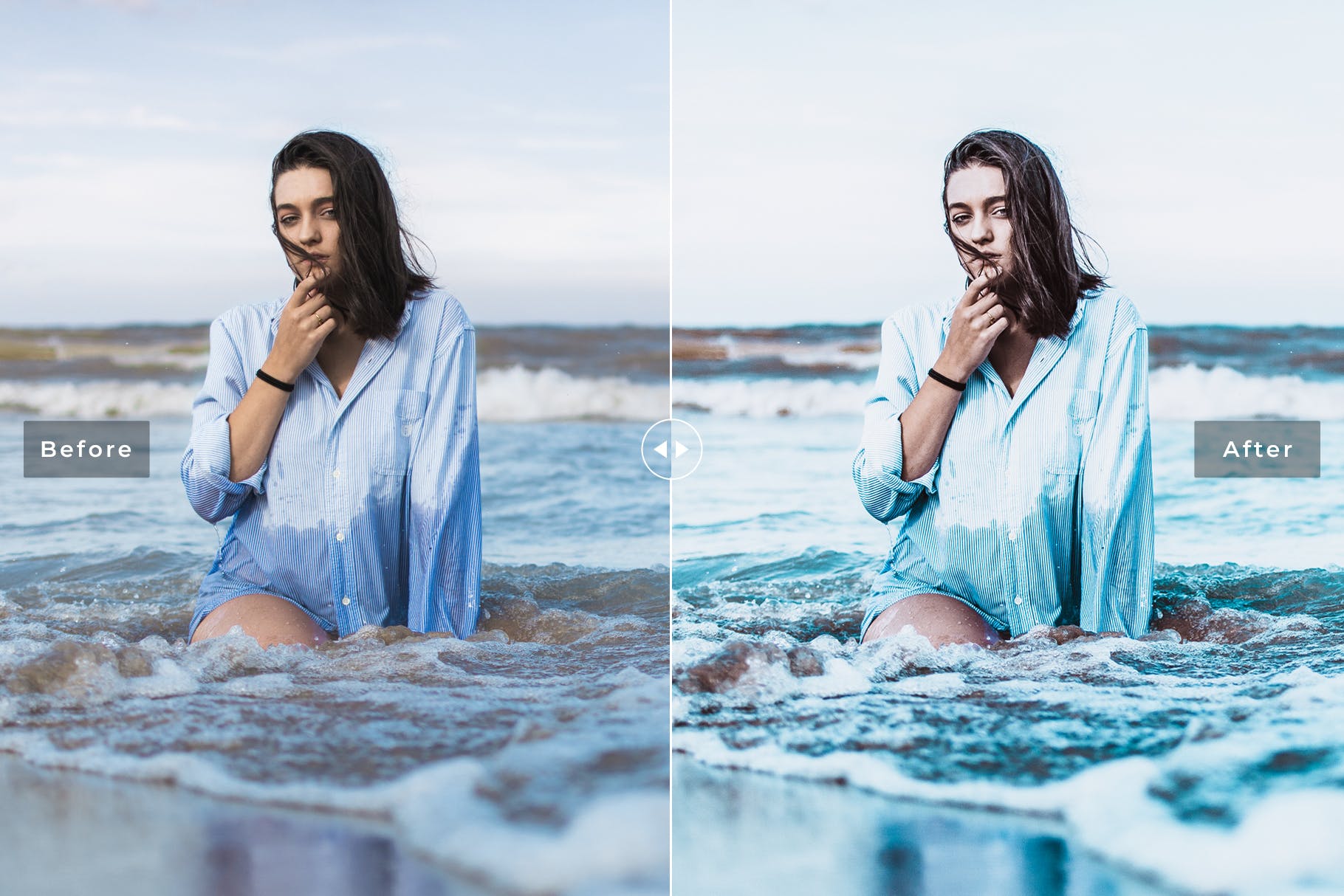 海洋蓝调色滤镜第一素材精选LR预设-海岛/沙滩/大海摄影调色绝配 Ocean Blue Mobile & Desktop Lightroom Presets插图(1)