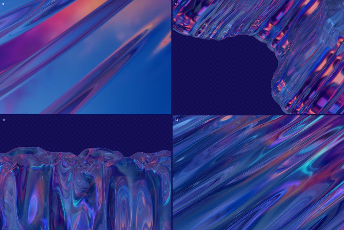彩虹色平面设计抽象背景图素材 Iridescent Abstract Backgrounds插图8