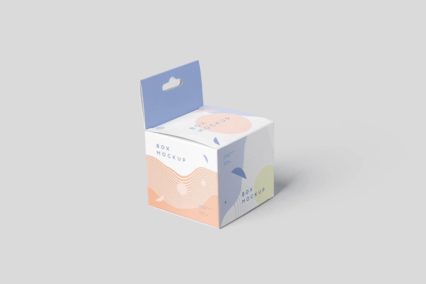 挂耳式迷你方形包装盒第一素材精选模板 Box Mockup Set – Mini Square with Hanger插图(2)