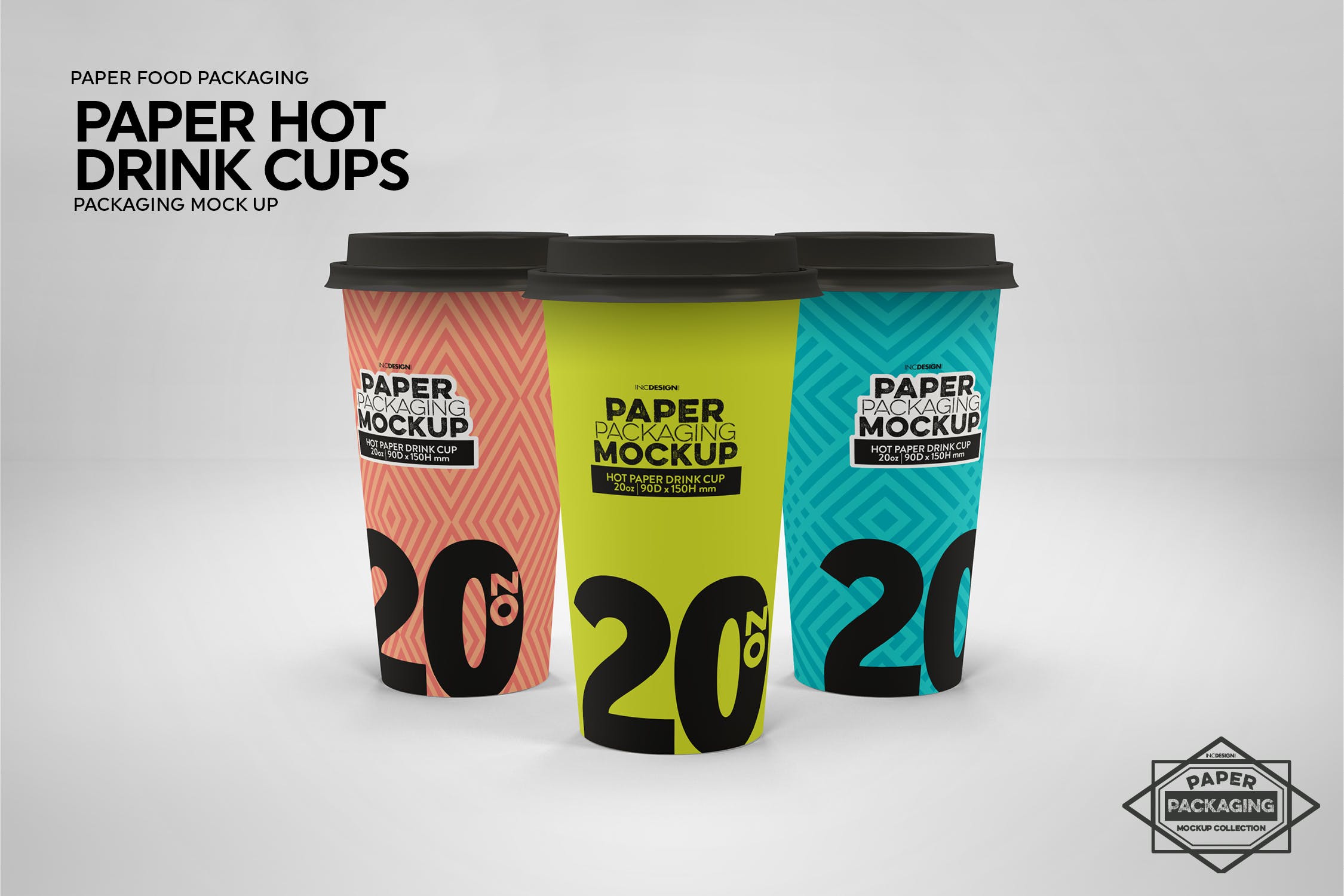 热饮一次性纸杯外观设计蚂蚁素材精选 Paper Hot Drink Cups Packaging Mockup插图(6)