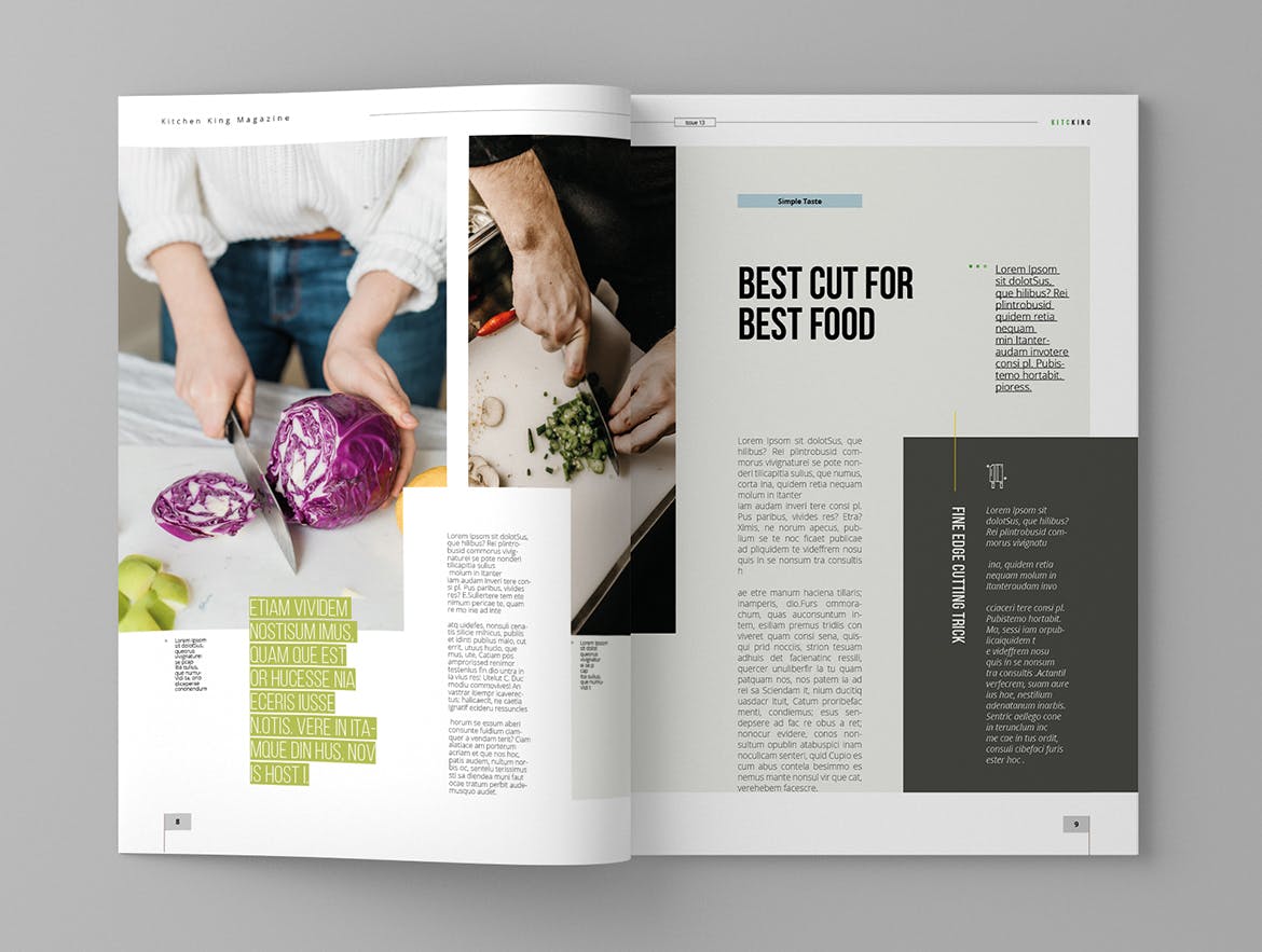 美食第一素材精选杂志排版设计模板 Kitcking – Magazine Template插图(5)