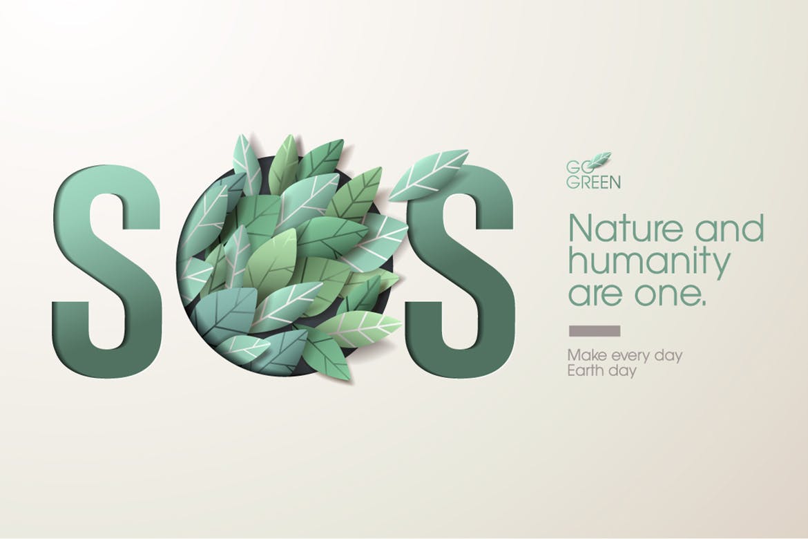 大自然绿色主题网站Banner广告概念蚂蚁素材精选设计素材v3 Nature web banner concept design插图(1)