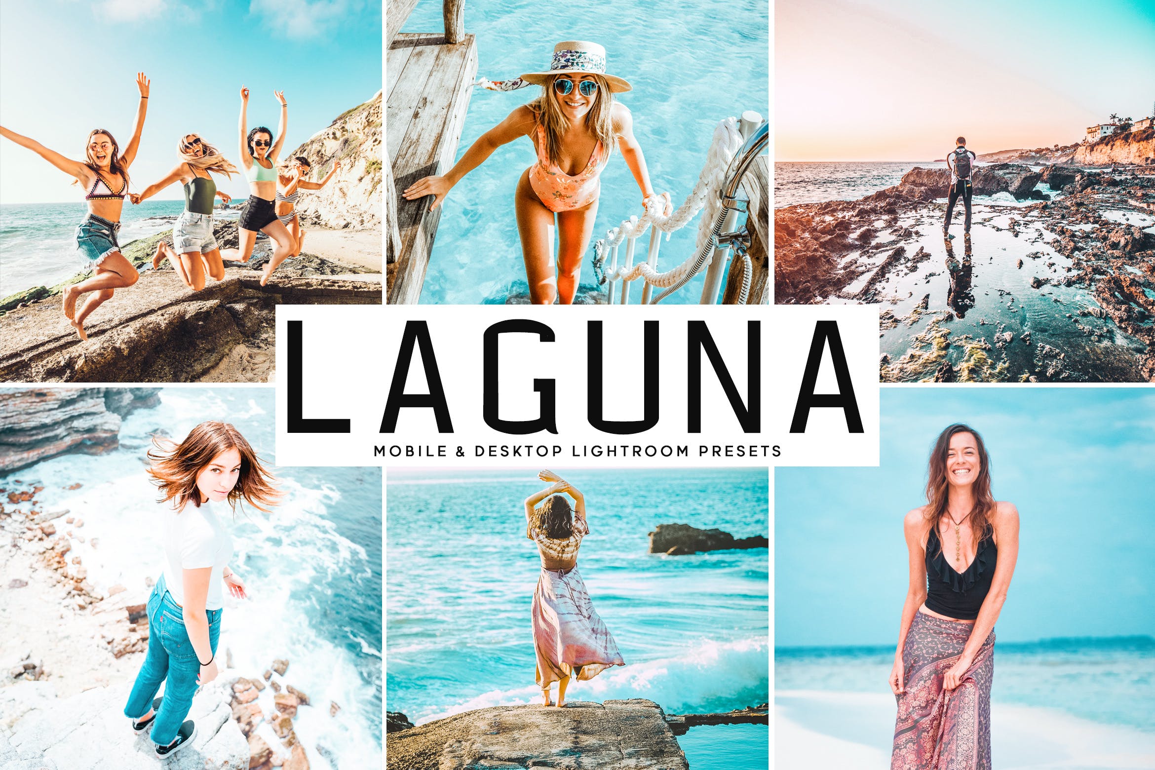 海洋海岛摄影绝配的调色滤镜第一素材精选LR预设 Laguna Mobile & Desktop Lightroom Presets插图