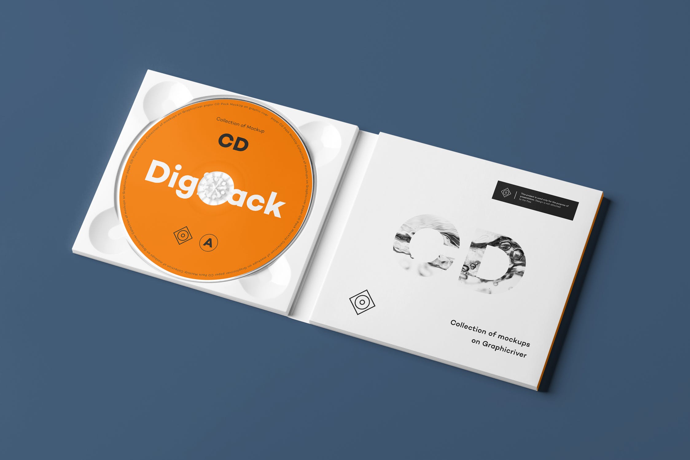 CD光碟封面&包装盒设计图第一素材精选模板v8 CD Digi Pack Mock-up 8插图(8)