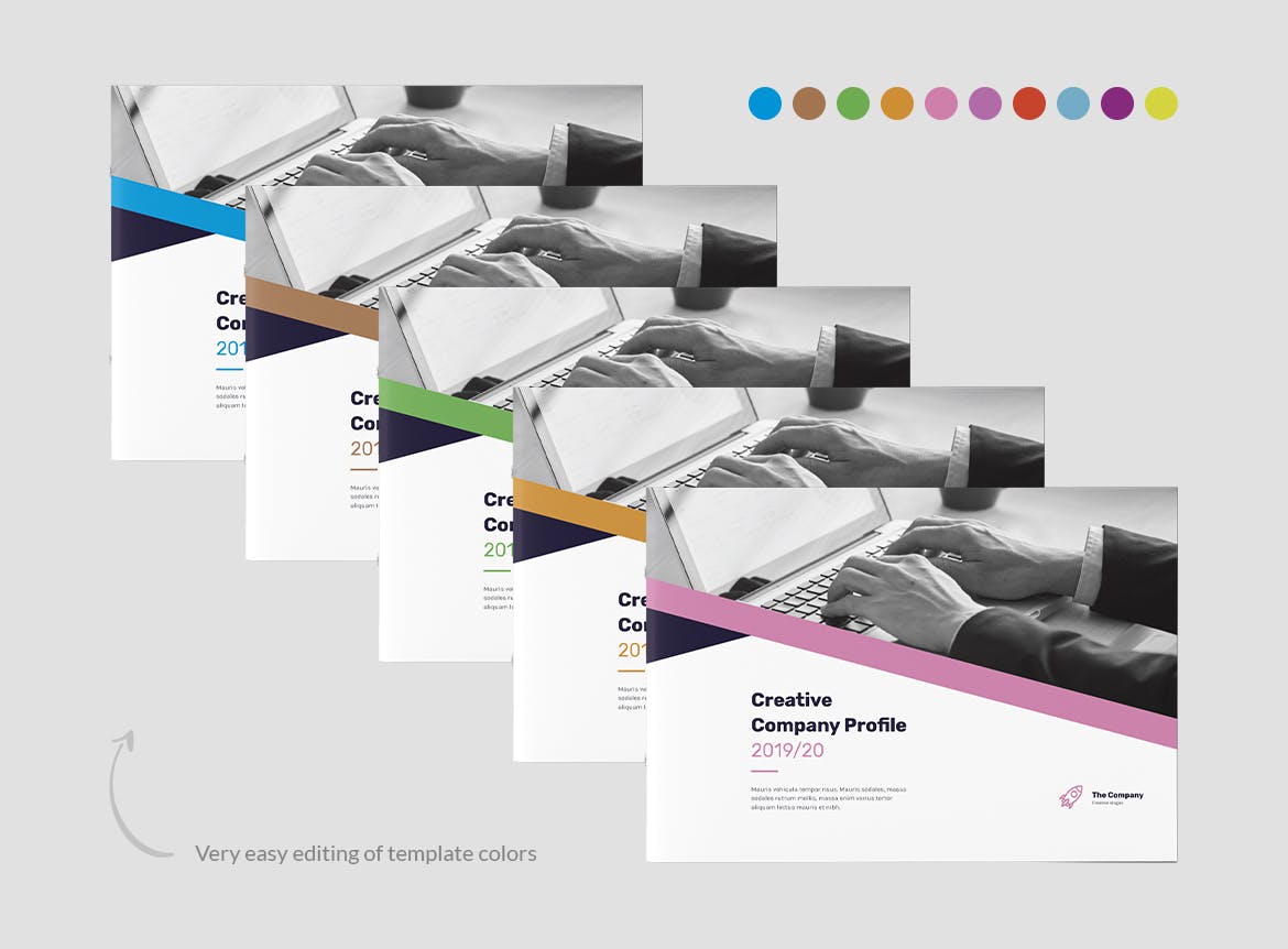 创意多用途横版设计风格企业公司画册排版设计模板 Creative Multipurpose Company Profile Landscape插图14