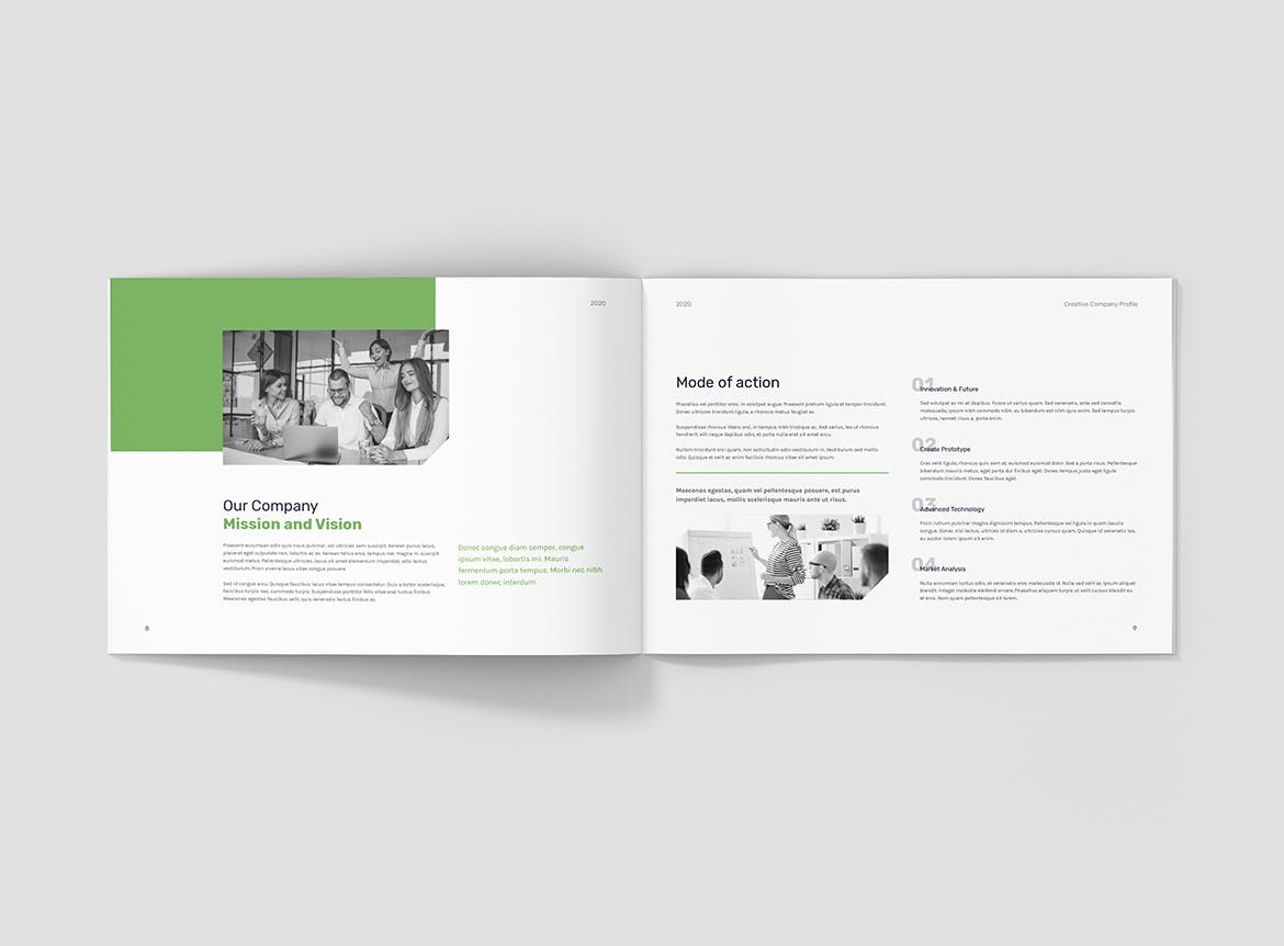 创意多用途横版设计风格企业公司画册排版设计模板 Creative Multipurpose Company Profile Landscape插图5