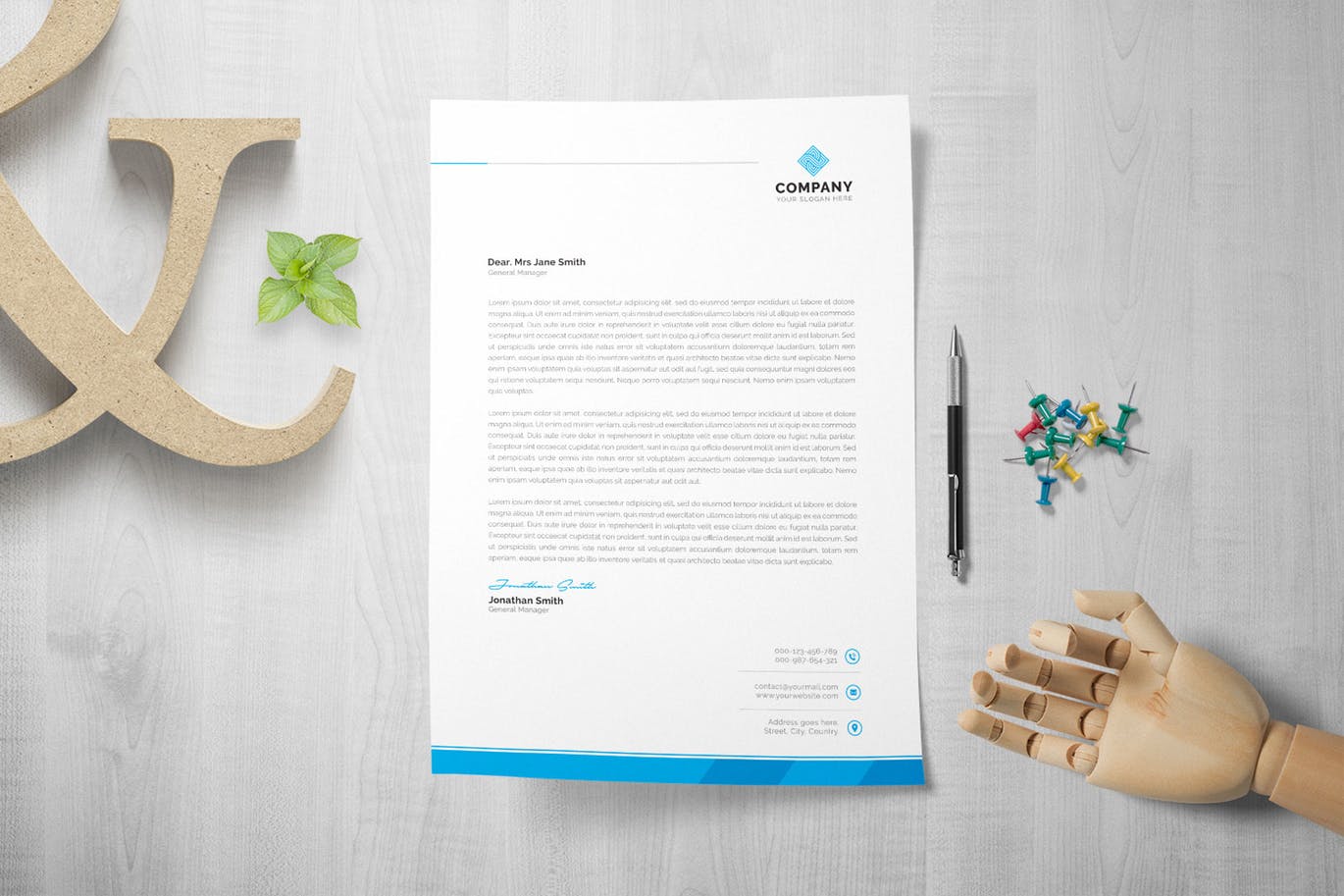 四种配色风格企业信封设计模板 Letterhead插图(1)