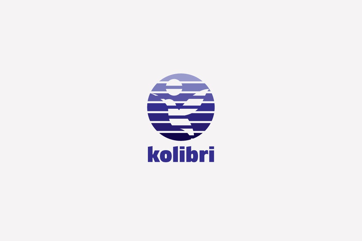 鸟、海洋与太阳元素Logo设计蚂蚁素材精选模板 Kolibri Logo Template插图(1)