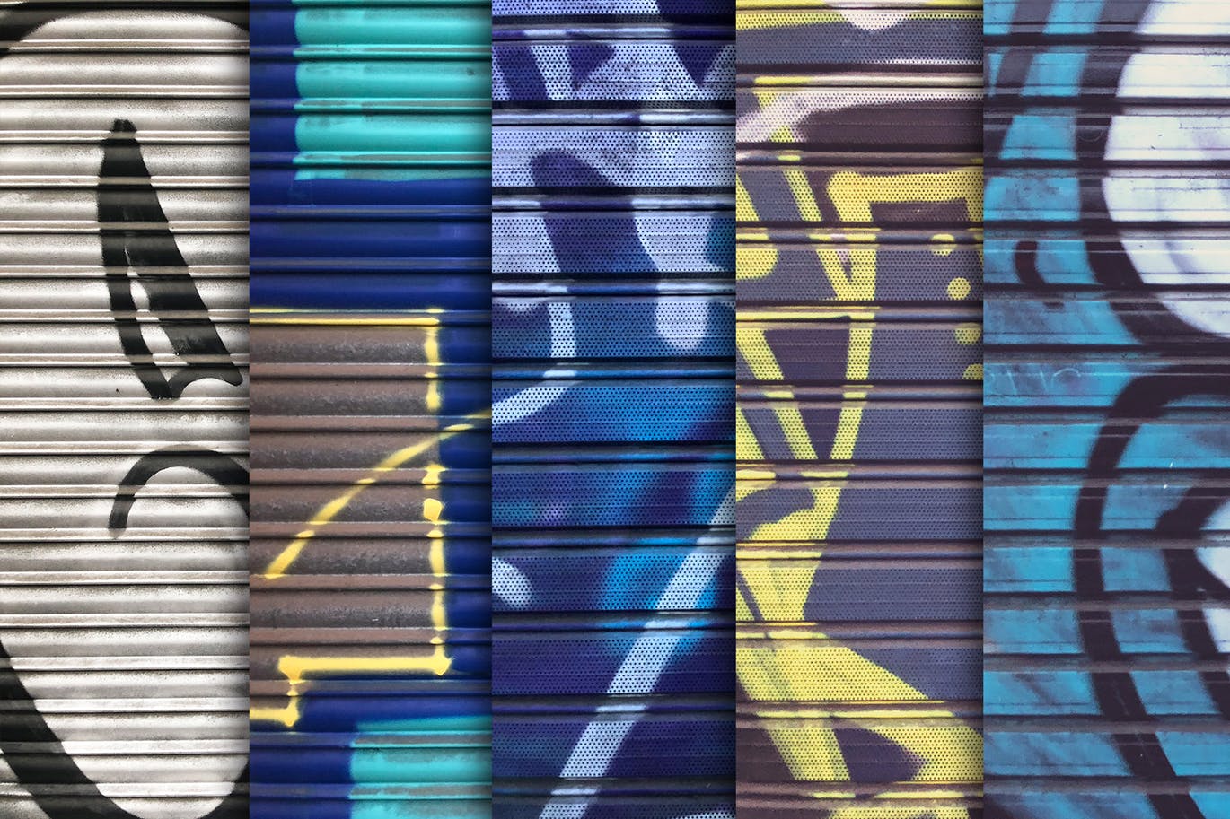 10张欧美风格车库门涂鸦纹理背景图素材 Garage Door Graffiti Textures x10插图(2)