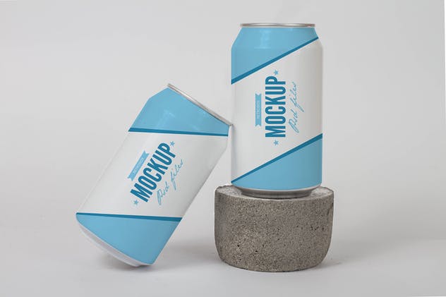 碳酸饮料易拉罐外观设计第一素材精选模板 Drink Soda Can Mock Up插图(1)