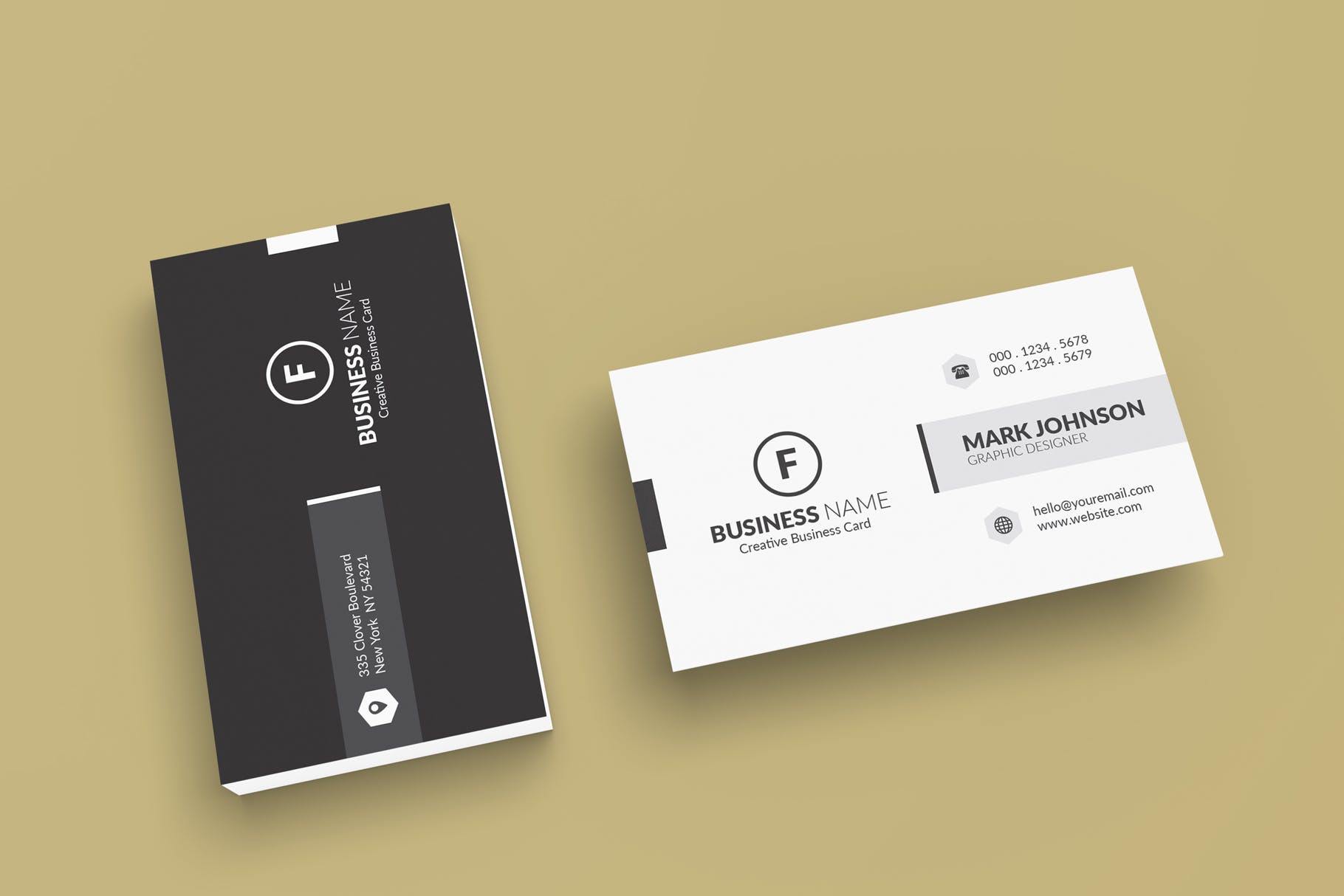 极简设计风格名片设计效果图蚂蚁素材精选 Minimalist Business Cards Mockup插图(3)