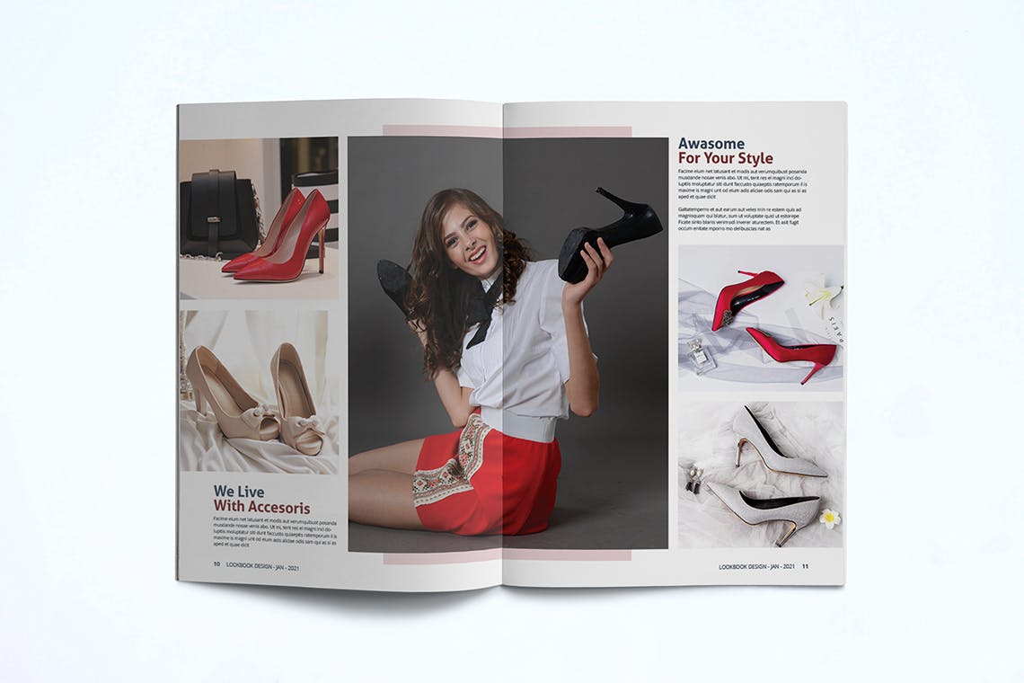 女性时尚服饰产品画册第一素材精选Lookbook设计模板 Fashion Lookbook Template插图(8)