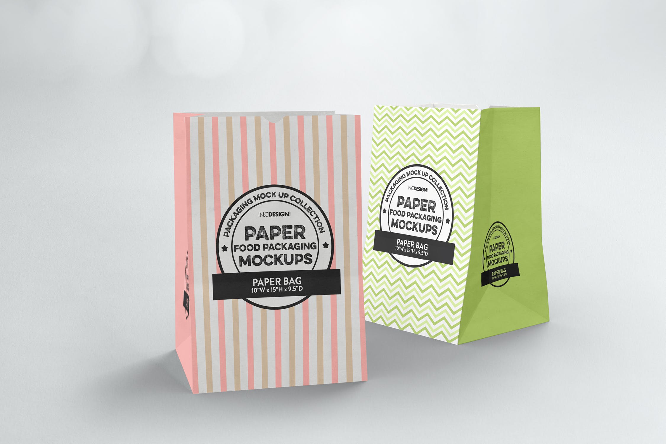 杂货纸袋包装设计效果图蚂蚁素材精选 Grocery Paper Bags Packaging Mockup插图(1)