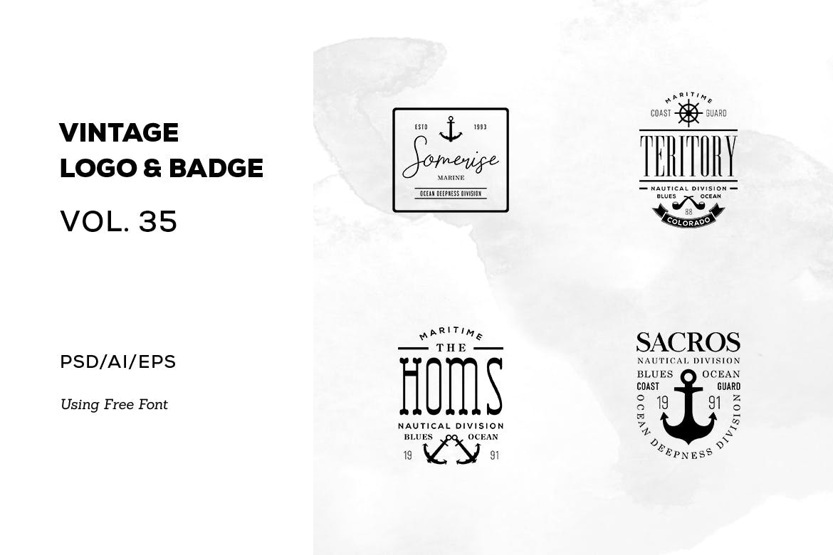 欧美复古设计风格品牌蚂蚁素材精选LOGO商标模板v35 Vintage Logo & Badge Vol. 35插图