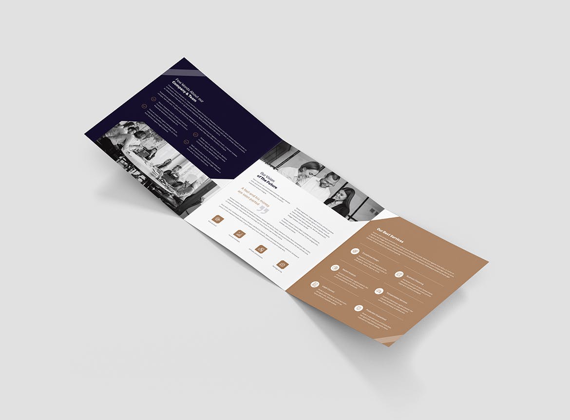 创意多用途三折宣传单设计模板 Brochure – Creative Multipurpose Tri-Fold Square插图(2)