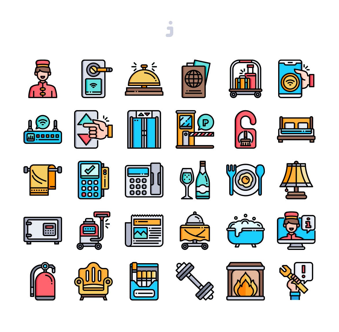 30枚医院医疗主题矢量蚂蚁素材精选图标 30 Hotel Essentials Icons插图(1)