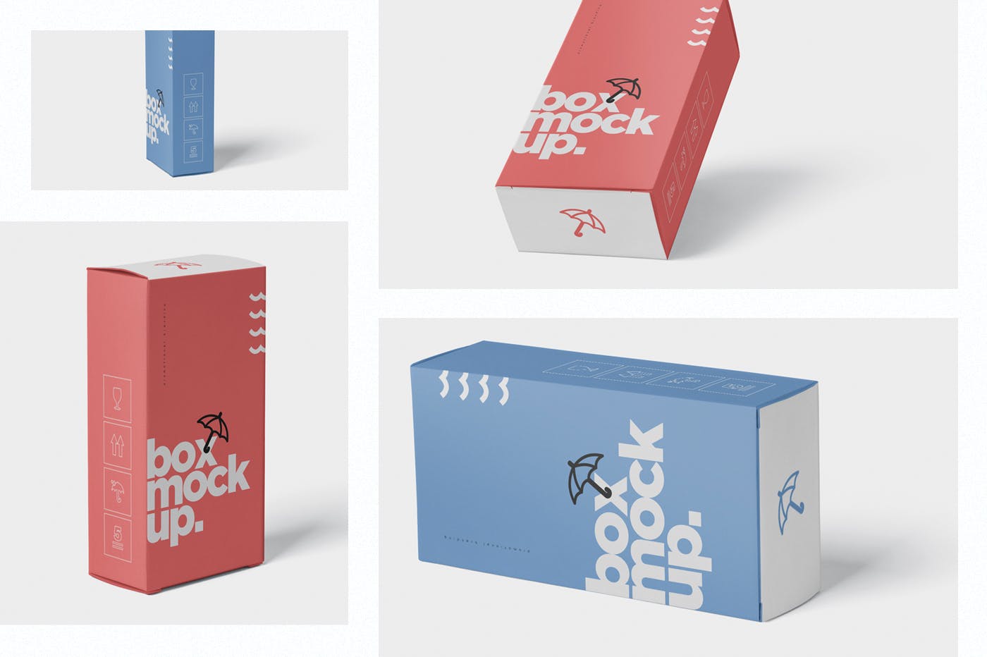 避孕套包装盒外观设计第一素材精选模板 Box Mockup  Long Vertical Rectangle插图(1)
