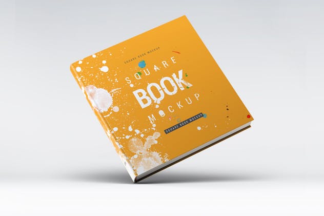 方形精装图书封面效果图样机蚂蚁素材精选 Square Book Mock-Up插图(2)