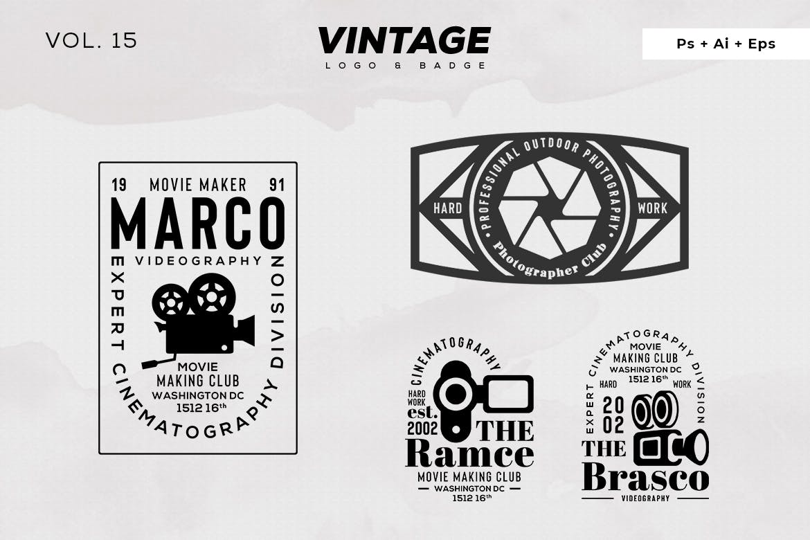 欧美复古设计风格品牌蚂蚁素材精选LOGO商标模板v15 Vintage Logo & Badge Vol. 15插图