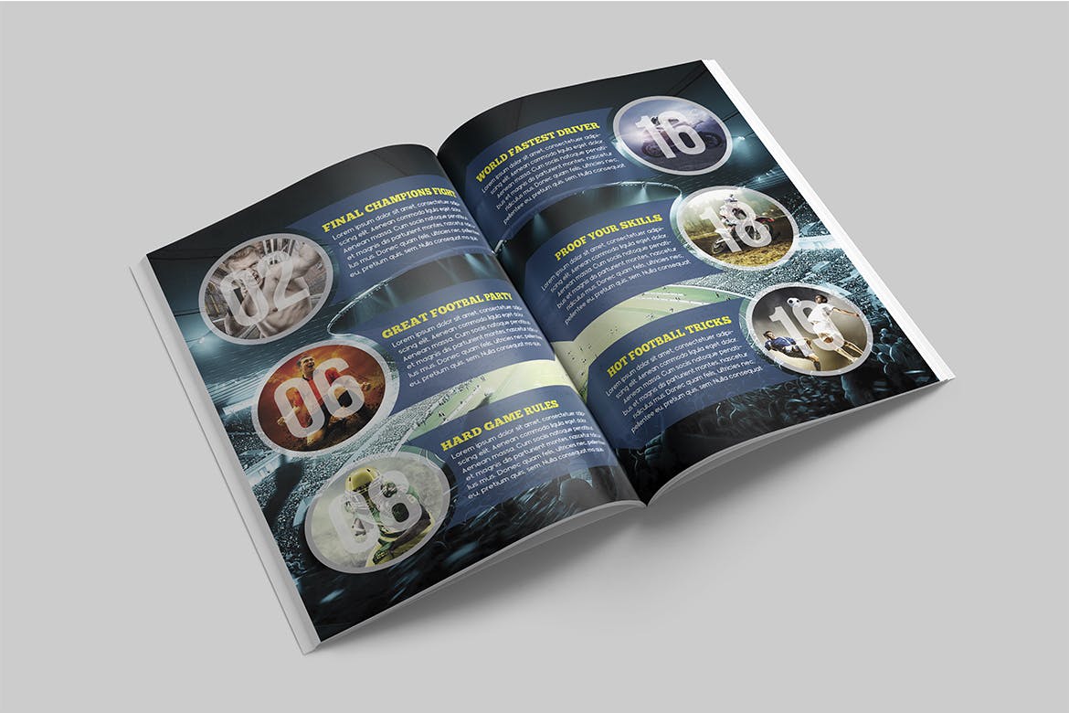体育赛事第一素材精选杂志排版设计模板 Magazine Template插图(1)