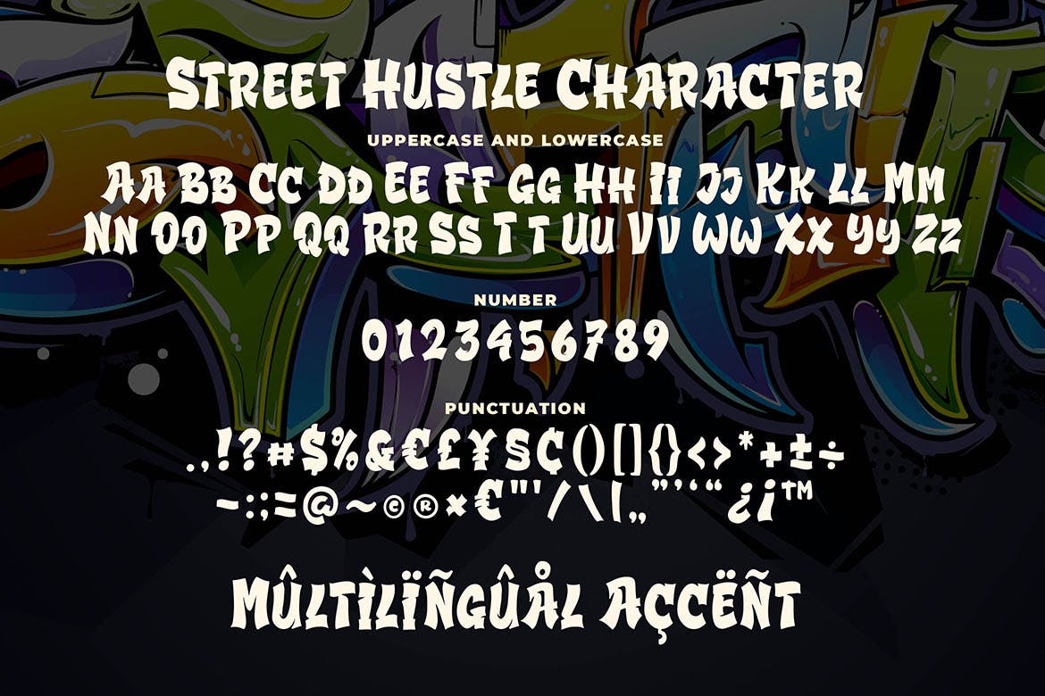 街头涂鸦艺术风格英文装饰字体蚂蚁素材精选 Street Hustle – Graffiti Font插图(4)
