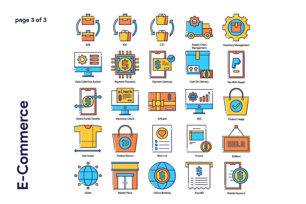 85枚电子商务主题矢量第一素材精选图标 E-Commerce Icon Set插图(3)