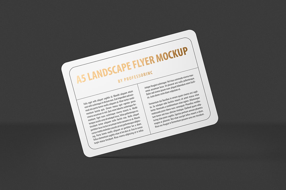 A5尺寸规格圆角宣传单印刷效果图样机蚂蚁素材精选 A5 Landscape Round Corner Flyer Mockup插图(7)