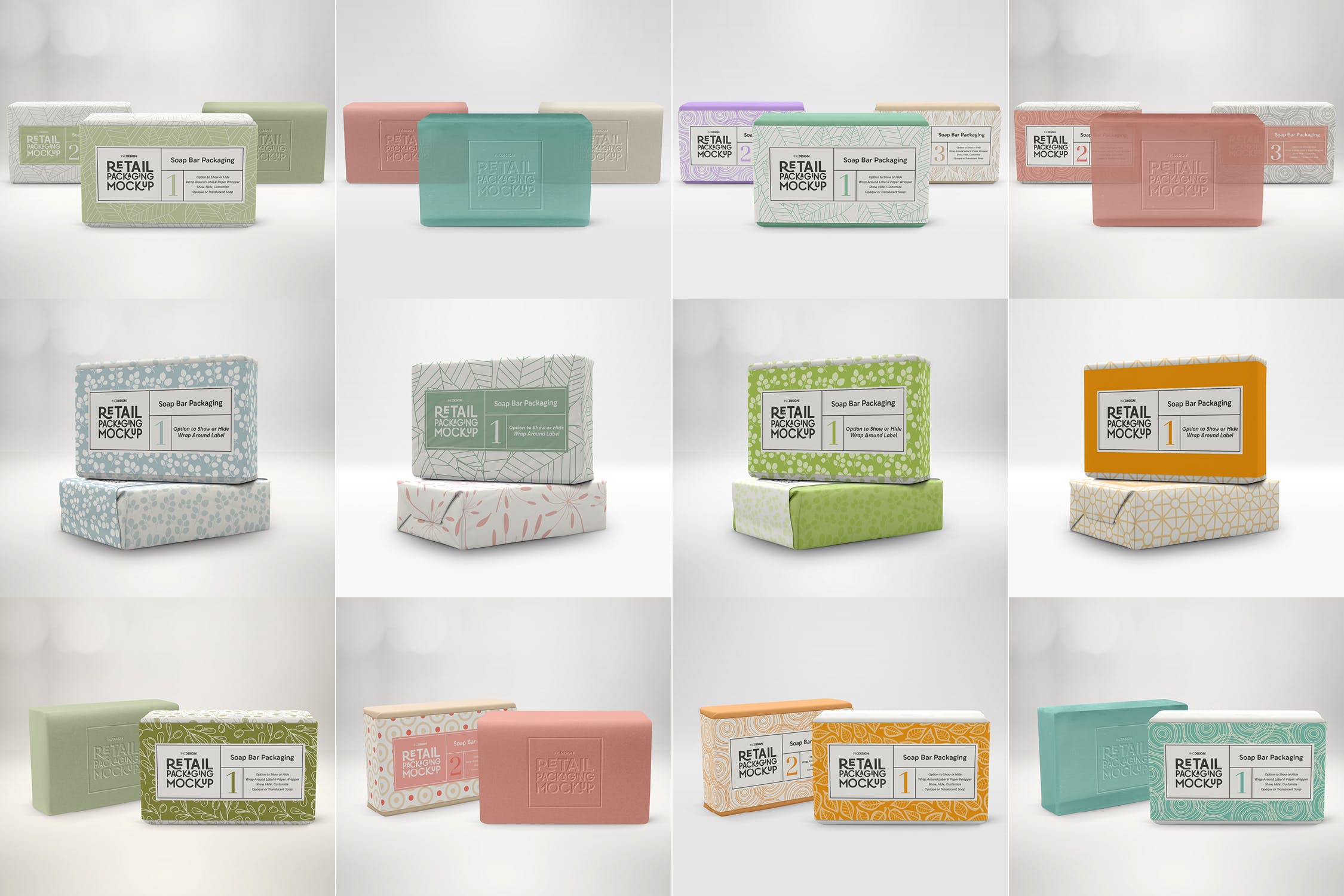 肥皂包装纸袋设计效果图蚂蚁素材精选 Retail Soap Bar Packaging Mockup插图(3)