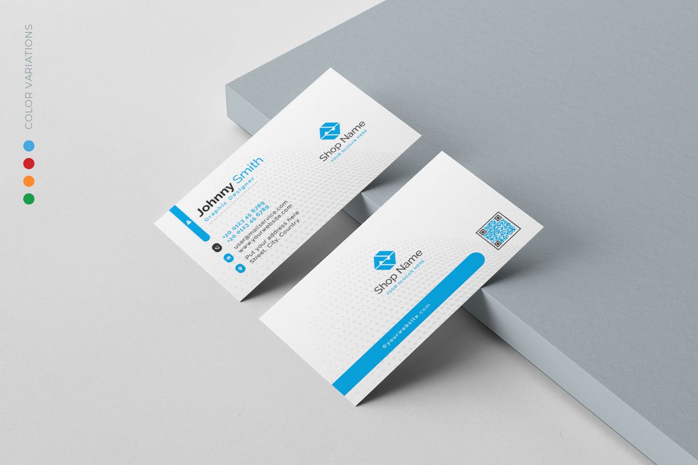 科技蓝企业蚂蚁素材精选名片模板 Business Card插图