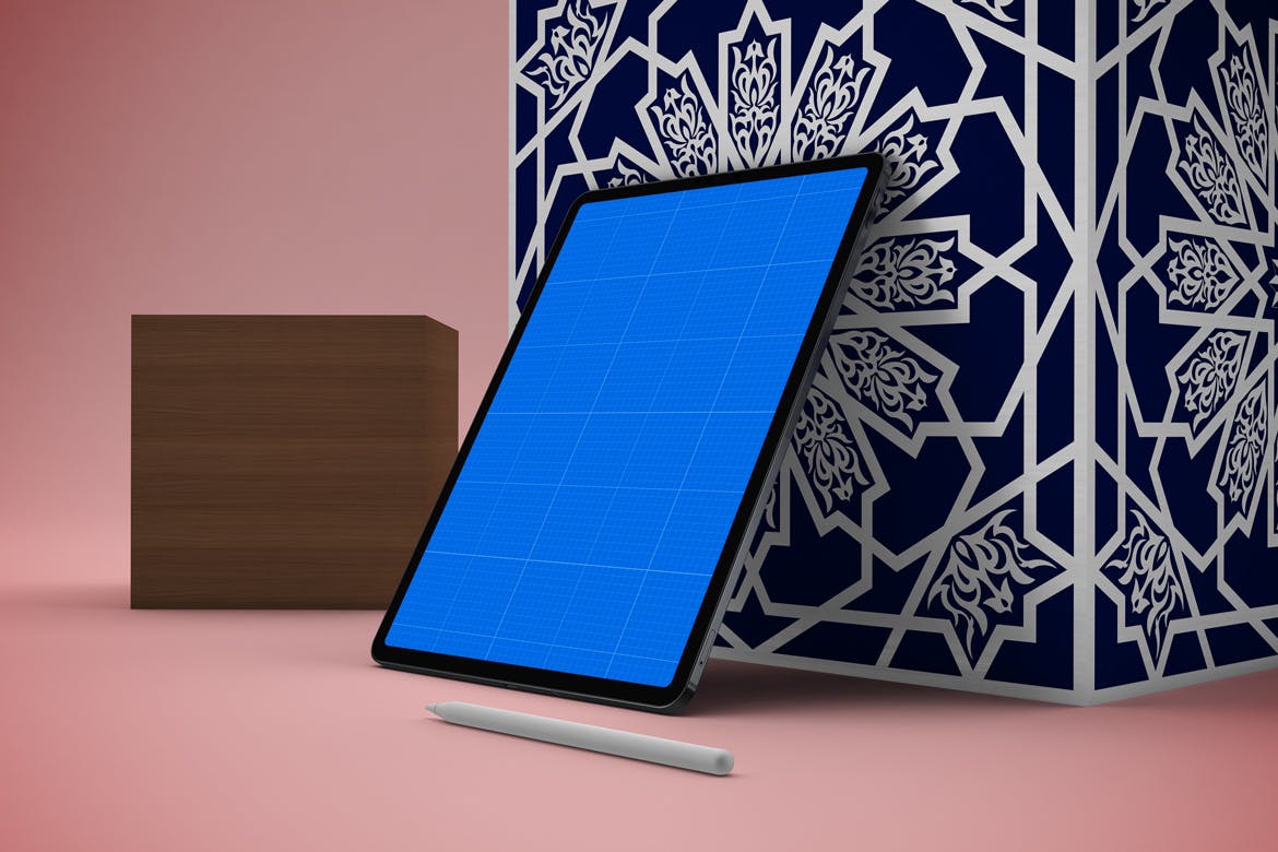 iPad Pro平板电脑UI设计图多角度演示蚂蚁素材精选样机模板 Arabic iPad Pro Mockup插图(8)