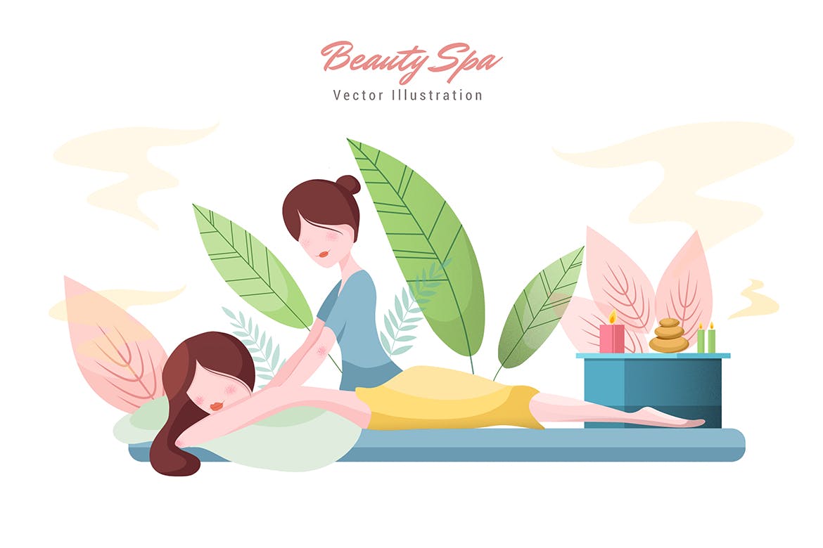 美容SPA主题矢量插画第一素材精选设计素材v5 Beauty Spa Vector Illustration插图(1)