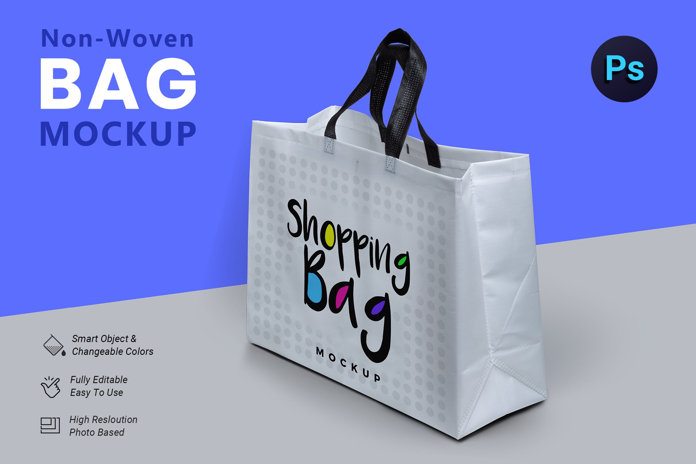 无纺布购物袋外观设计图蚂蚁素材精选 Non Woven Bag Mockup插图