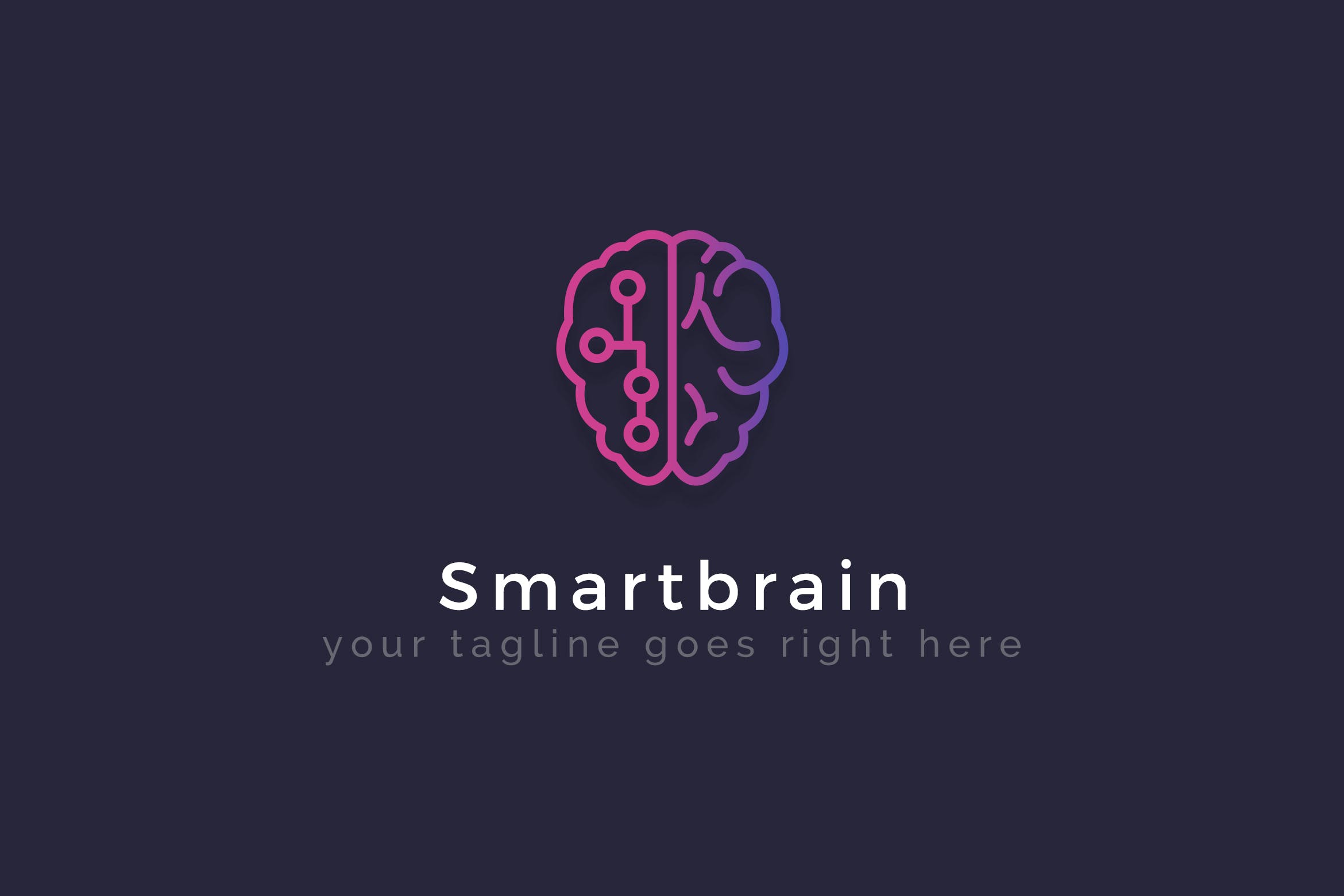 智能大脑AI品牌Logo设计第一素材精选模板 Smartbrain – Creative Logo Template插图