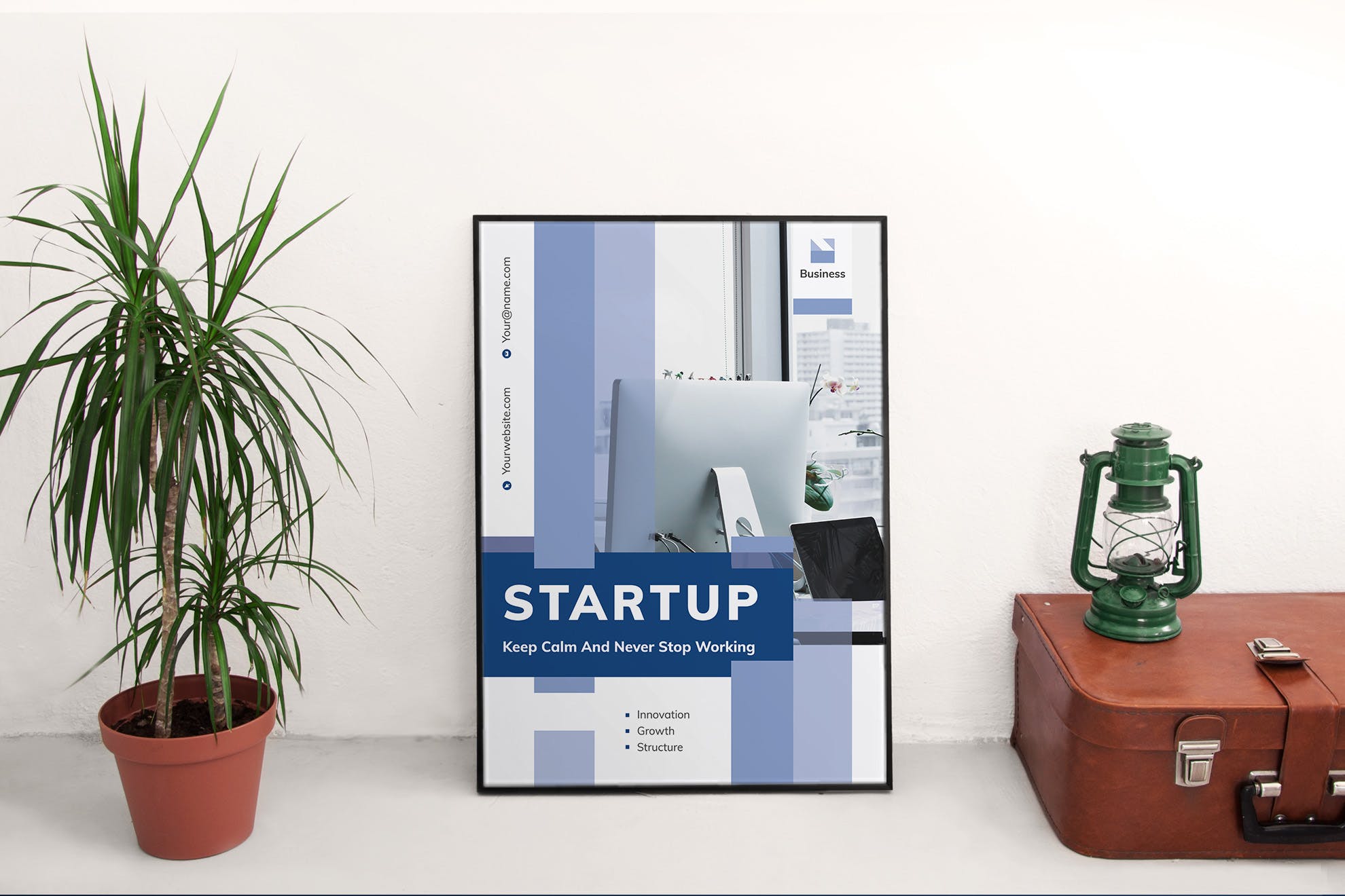 创业互联网项目简介宣传海报PSD素材第一素材精选模板 Startup Poster插图(2)