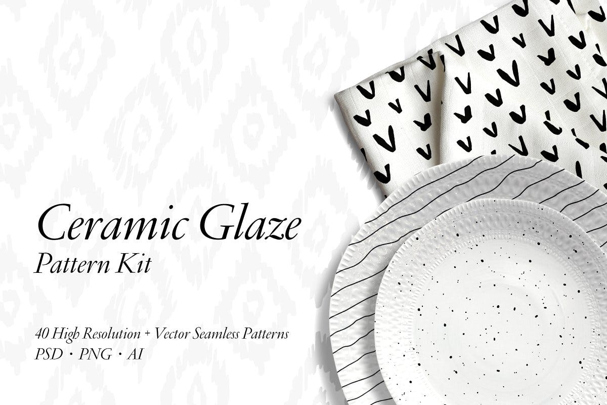 40款陶瓷釉手绘图案纹理背景图素材 Ceramic Glaze Pattern Kit插图