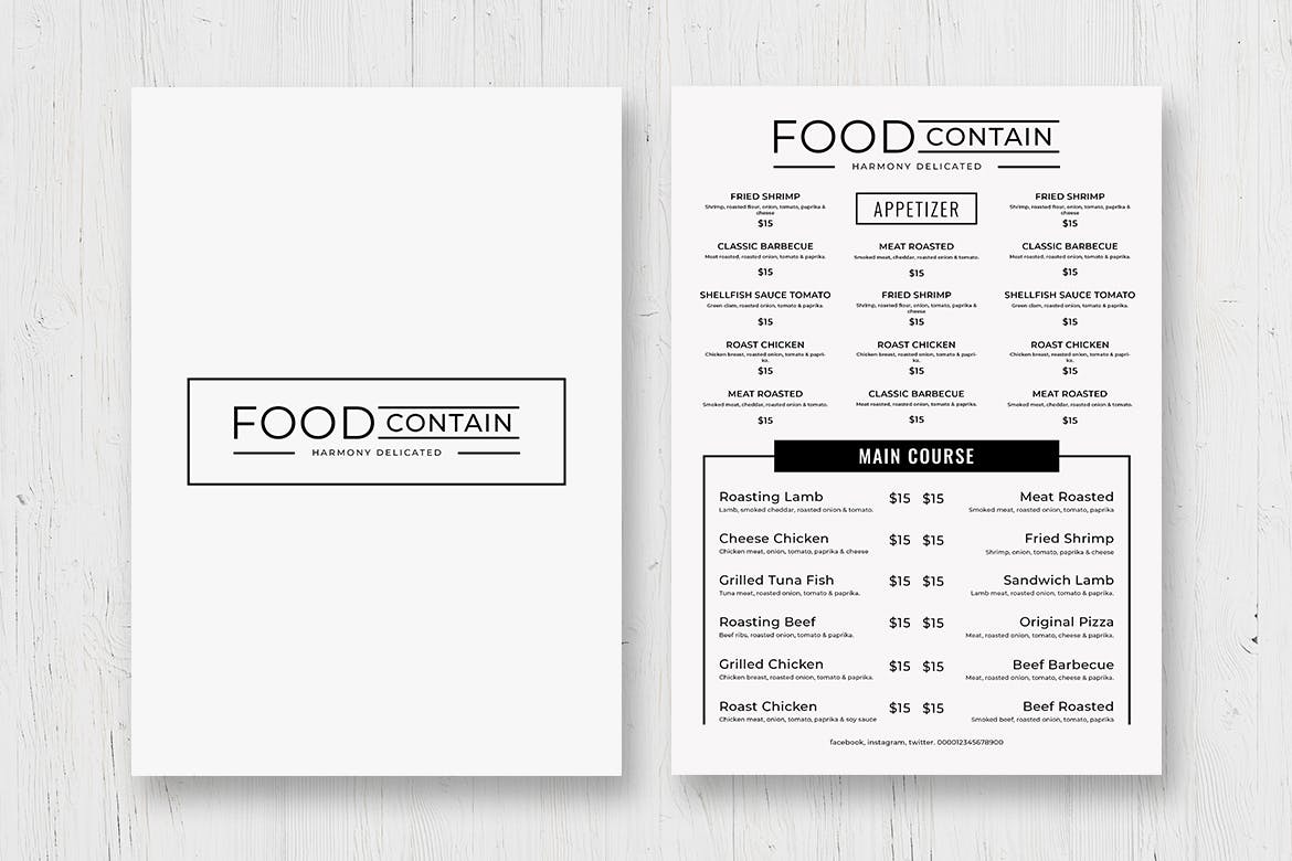 简约风西式餐厅大洋岛精选菜单模板v49 SGM – Food Menu. 49插图2