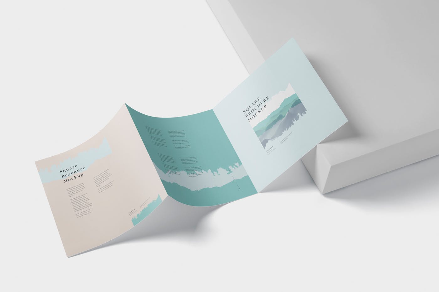 方形三折页宣传册传单印刷效果图样机大洋岛精选 Tri-Fold Brochure Mock-Up – Square插图3