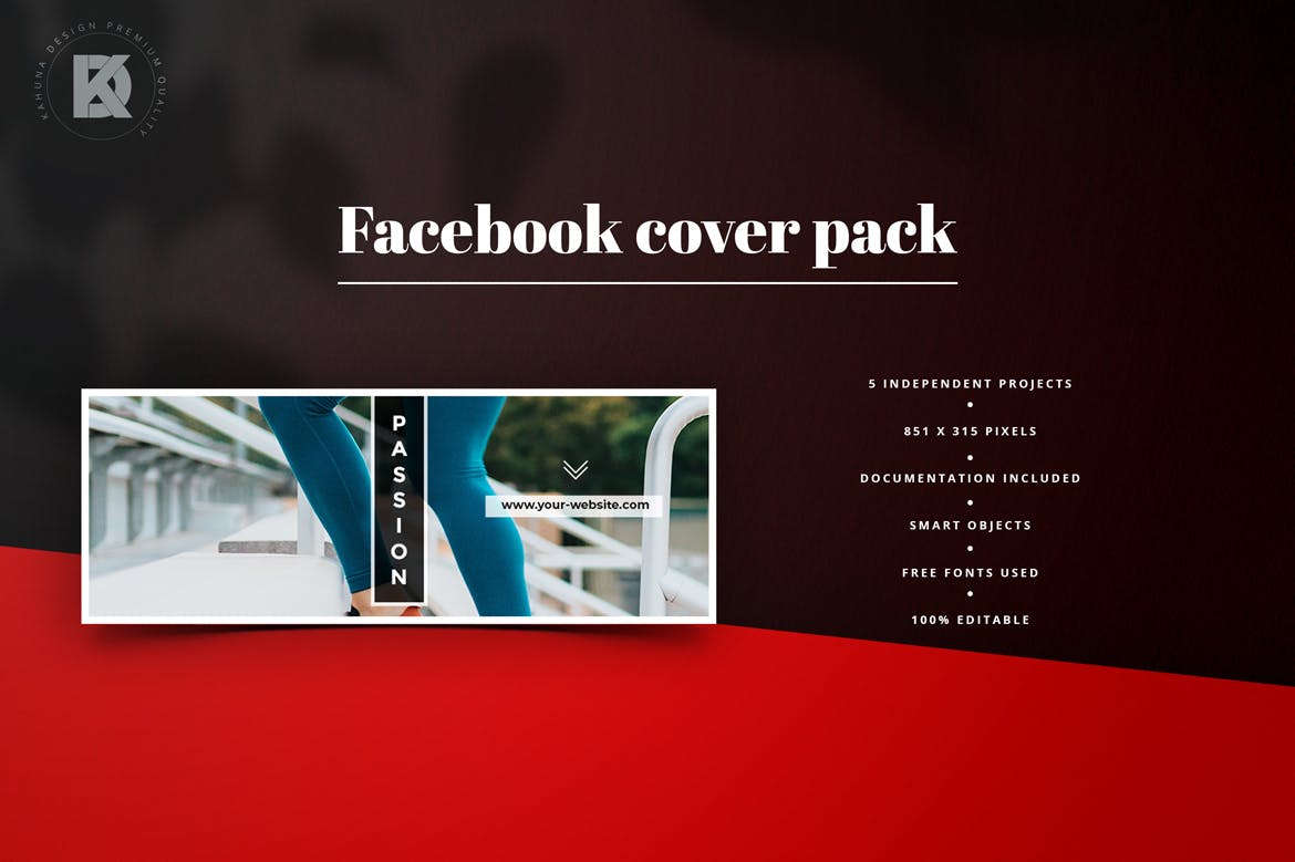健身运动品牌Facebook封面设计模板第一素材精选 Fitness & Gym Facebook Cover Pack插图(1)